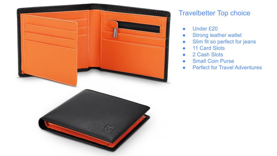 Slim leather Teehon black and orange TGID Wallet