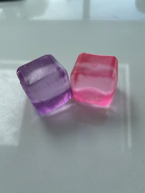 Pink and Purple Coloured Cube Shaped Stress Toy - NeeDoh